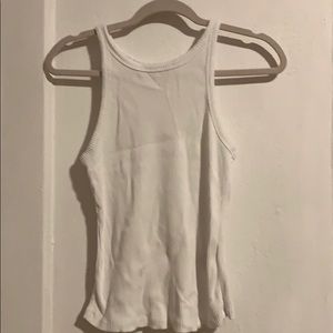 High neck ribbed tank